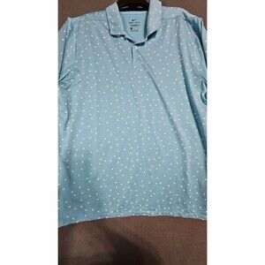 NIKE DRI FIT ATHLETIC GOLFING GOLF POLO SHIRT Mens XL Daisy Flower